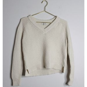 Madewell Cream Knit Sweater - V neck - XS